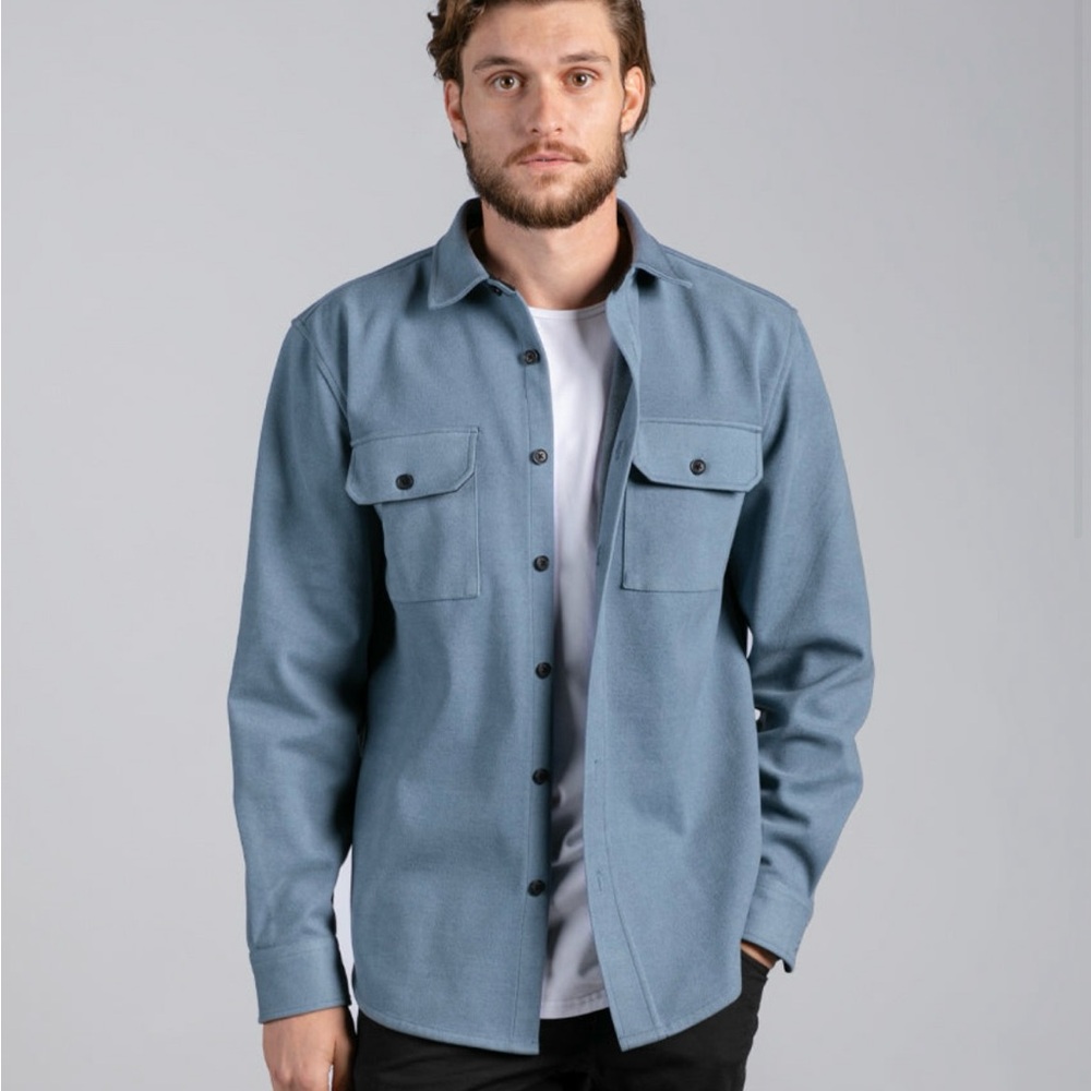 BYLT Basics Coastal Overshirt Slate Blue Size XL